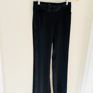D&G Satin Trim Tuxedo Wool Blend Tuxedo Pant Low Rise Slight Flare Black sz 2